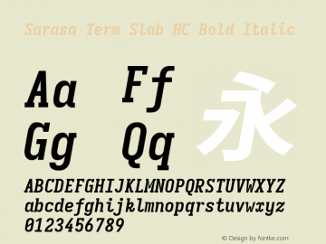 Sarasa Term Slab HC Bold Italic 图片样张