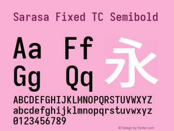 Sarasa Fixed TC Semibold 图片样张