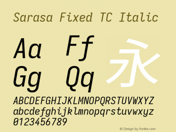 Sarasa Fixed TC Italic 图片样张