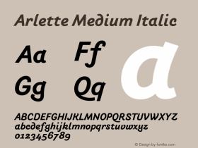 Arlette-MediumItalic Version 1.001图片样张