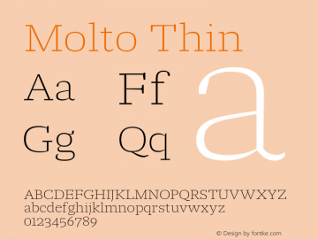 Molto-Thin Version 1.001 Font Sample