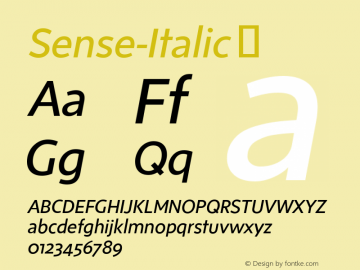 ☞Sense-Italic Version 1.000;com.myfonts.easy.shinn.sense.italic.wfkit2.version.3sBW Font Sample