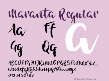 Maranta Regular Version 1.000;PS 001.000;hotconv 1.0.88;makeotf.lib2.5.64775图片样张