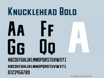 Knucklehead Bold Version 1.002;Fontself Maker 2.0.3 Font Sample