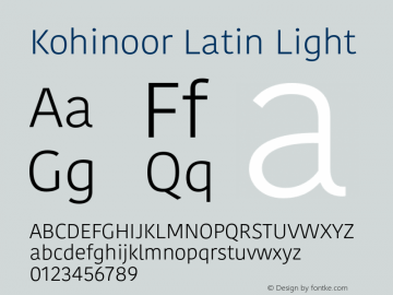 KohinoorLatin-Light Version 1.000 Font Sample