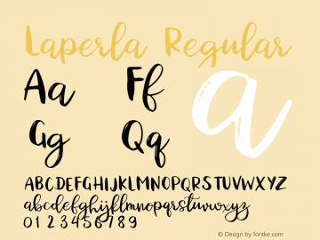 Laperla Regular Version 1.000 Font Sample