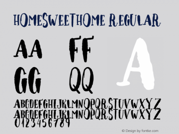 HomeSweetHome Regular Version 1.000 Font Sample