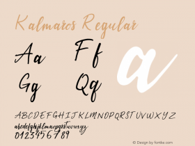 Kalmaros Regular Version 1.000 Font Sample