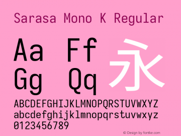Sarasa Mono K Version 0.31.1; ttfautohint (v1.8.3)图片样张