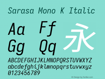 Sarasa Mono K Italic Version 0.31.1; ttfautohint (v1.8.3)图片样张