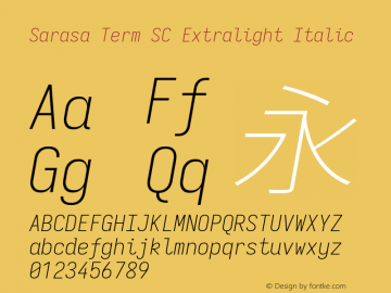 Sarasa Term SC Xlight Italic 图片样张