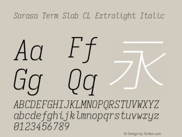 Sarasa Term Slab CL Xlight Italic 图片样张