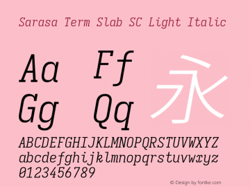 Sarasa Term Slab SC Light Italic 图片样张