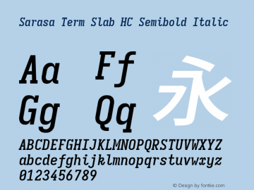 Sarasa Term Slab HC Semibold Italic 图片样张