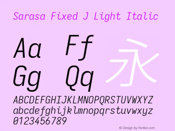 Sarasa Fixed J Light Italic 图片样张