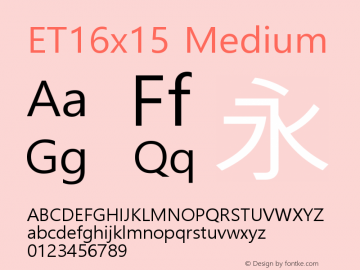 ET16x15 Medium Version 6.68 Font Sample