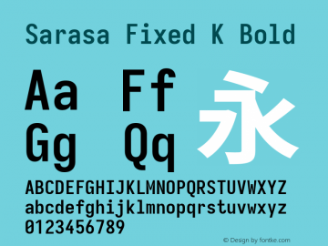 Sarasa Fixed K Bold Version 0.31.1; ttfautohint (v1.8.3) Font Sample