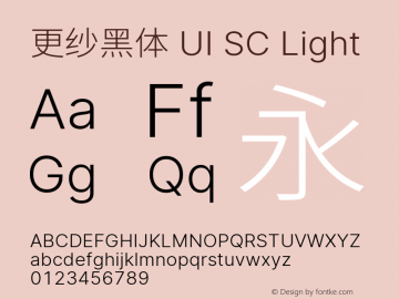 更纱黑体 UI SC Light 图片样张
