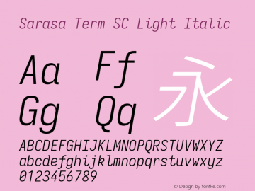 Sarasa Term SC Light Italic 图片样张