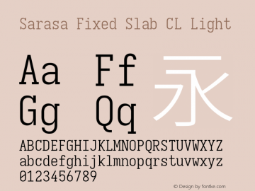 Sarasa Fixed Slab CL Light 图片样张