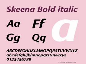 Skeena Bold Italic Version 0.90;O365 Font Sample