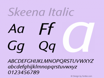 Skeena Italic Version 0.90;O365图片样张