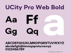 UCityProWeb-Bold Version 2.001 Font Sample