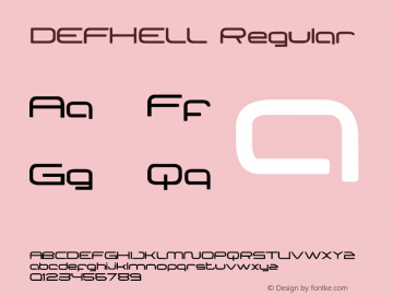 DEFHELL Version 1.00;April 28, 2021;FontCreator 13.0.0.2683 32-bit Font Sample