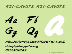 621-CAI978 621-CAI978 Version 3.0 Font Sample