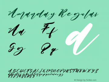 Amanday Version 1.00;April 27, 2021;FontCreator 11.5.0.2430 64-bit Font Sample