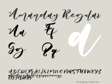 Amanday Version 1.00;April 27, 2021;FontCreator 11.5.0.2430 64-bit Font Sample