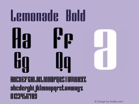 Lemonade Bold Version 1.000 Font Sample