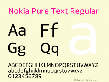 NokiaPureText-Regular Version 1.21图片样张