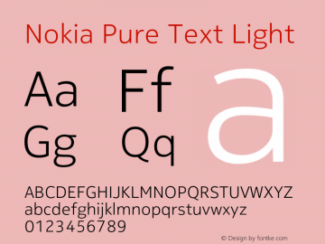 NokiaPureText-Light Version 1.21图片样张