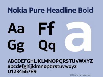 NokiaPureHeadline-Bold Version 1.170 Font Sample