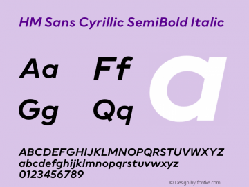 HM Sans Cyrillic SemiBold Italic Version 1.00图片样张