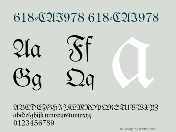 618-CAI978 618-CAI978 Version 3.0 Font Sample