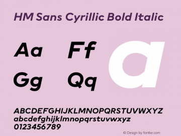 HM Sans Cyrillic Bold Italic Version 1.00图片样张