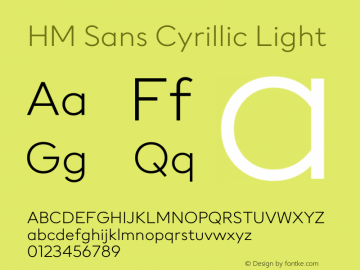 HM Sans Cyrillic Light Version 1.00 Font Sample