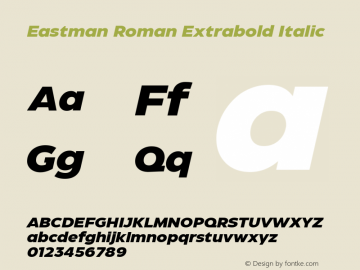 Eastman Roman XBd It Version 3.001;hotconv 1.0.109;makeotfexe 2.5.65596图片样张