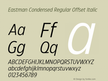 Eastman Condensed Off It Version 3.001;hotconv 1.0.109;makeotfexe 2.5.65596图片样张