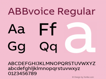 ABBvoice Version 2.000 Font Sample