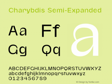 Charybdis-SemiExpanded Version 1.000; ttfautohint (v1.6) Font Sample