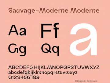 Sauvage-Moderne Version 1.000 Font Sample