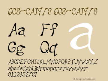 608-CAI978 608-CAI978 Version 3.0 Font Sample