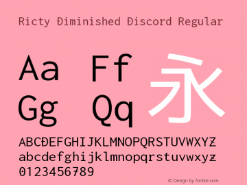 Ricty Diminished Discord Regular Version 4.1.1.20210121 Font Sample