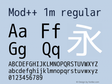 Mod++1M Regular Version 1.063a.20210501 Font Sample