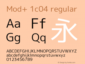 Mod+1C04 Regular Version 1.063a.20210501 Font Sample