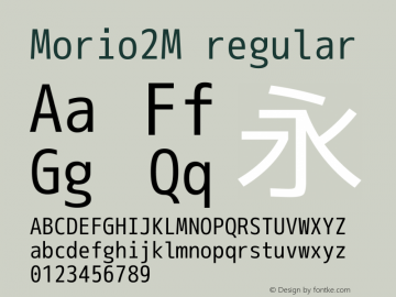 Morio2M Regular Version 1.063a.20210501 Font Sample