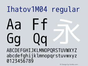 Ihatov1M04 Regular Version 1.063a.20210501 Font Sample